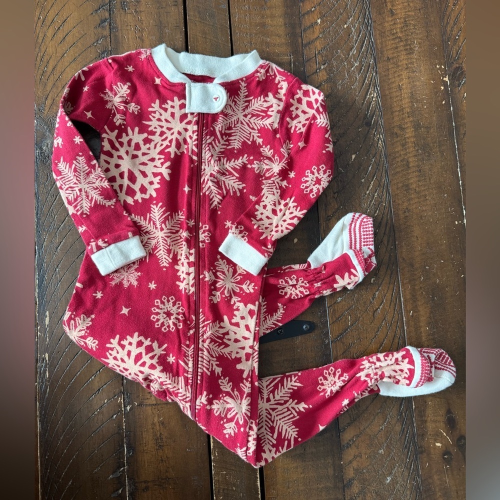 Burt’s Bees Baby Christmas Footed Onesie 12 Months Organic Cotton